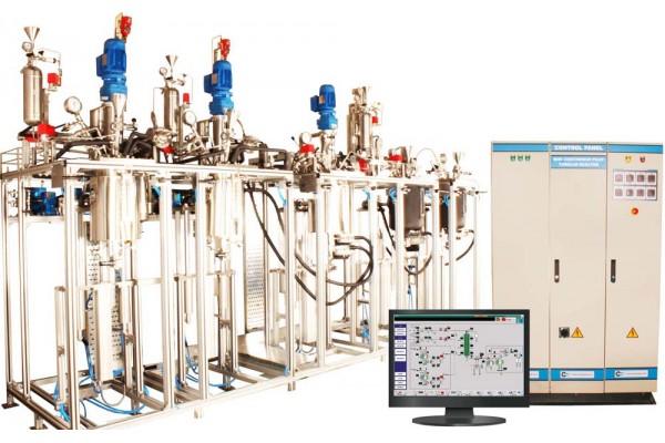 Reatores de Planta Piloto AmAr - Fully automated, semi continuous pilot plant for styrene butadiene emulsion polymerisation with pneumatic vessel rasing, lowering, tilting